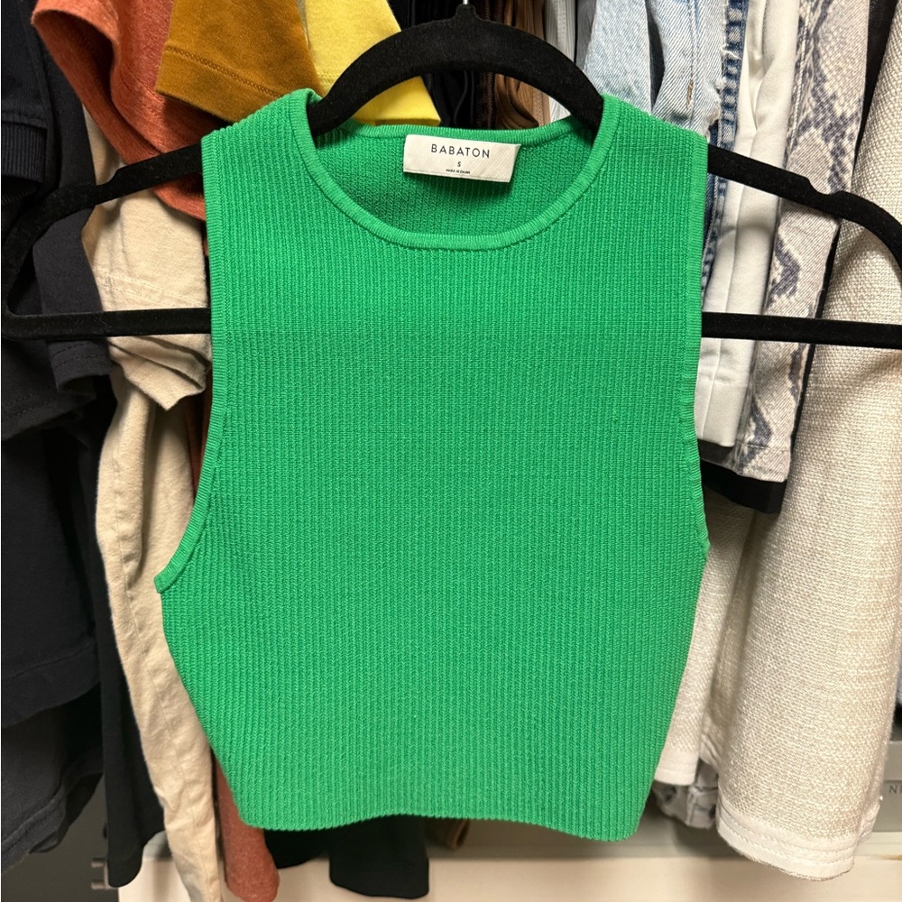 Babaton Emerald Ribbed Knit Top